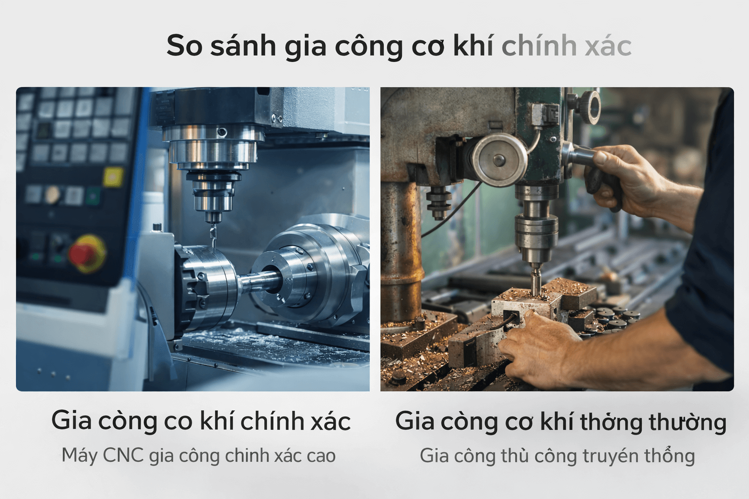 Công nghệ CNC vs gia công thủ công
