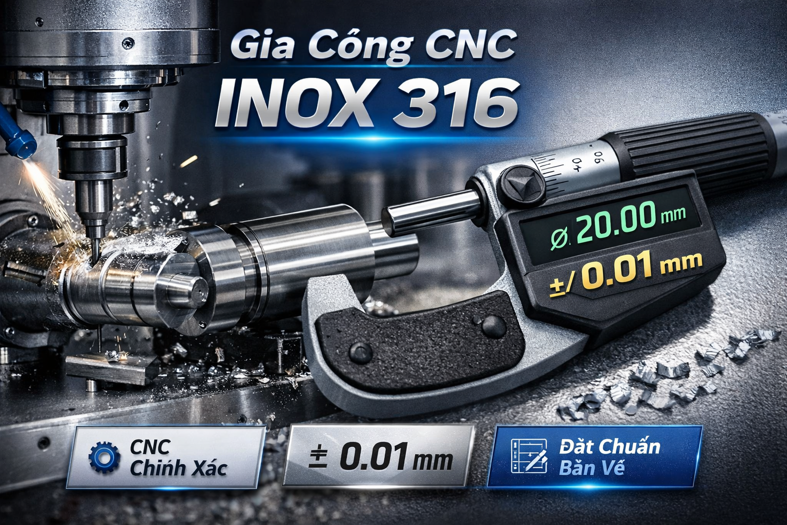 Dung sai trong gia công cơ khí chính xác inox