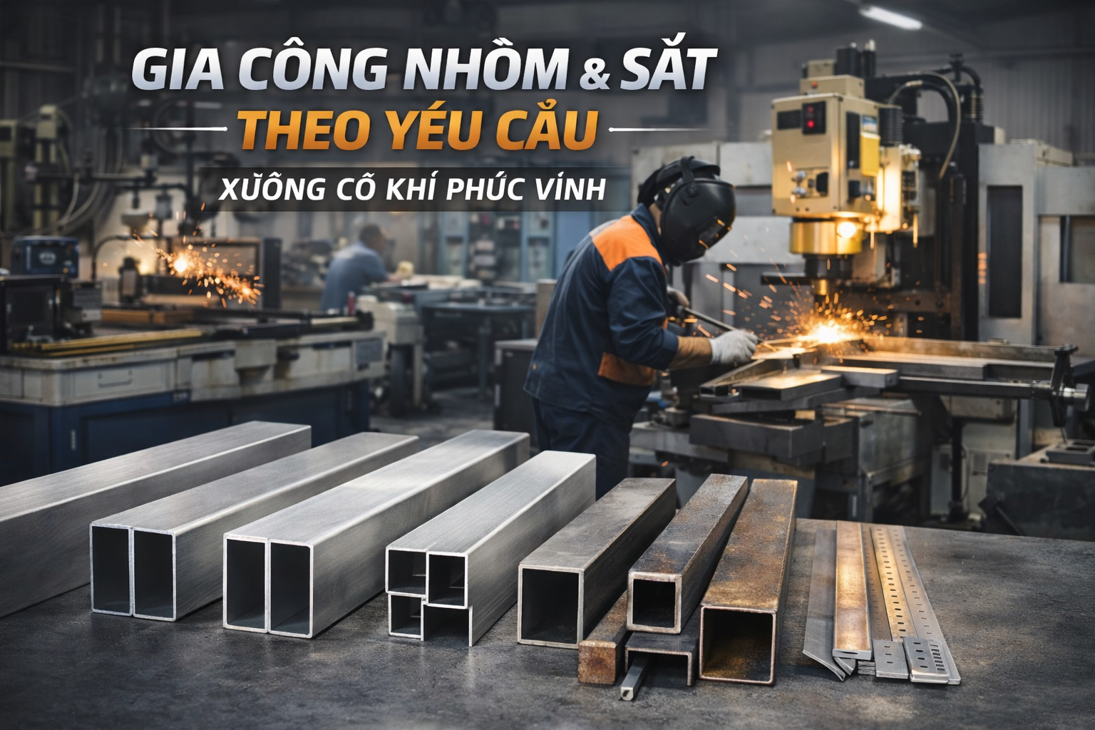 Gia công nhôm sắt ở xưởng Phúc Vinh