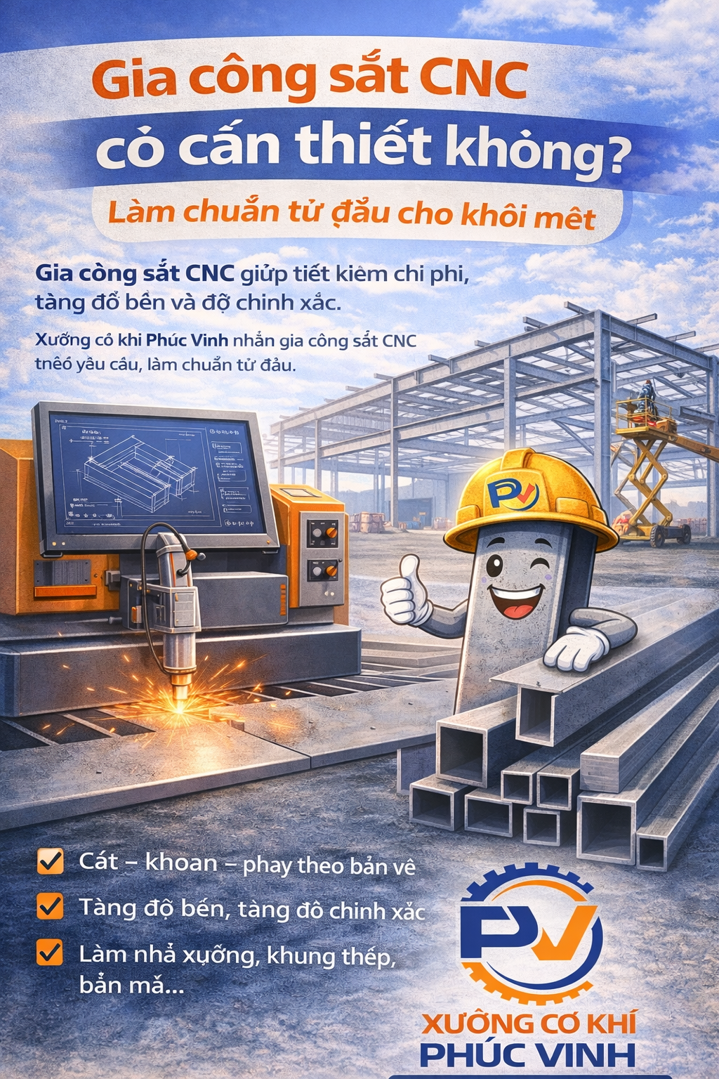 Gia công sắt CNC tại Phúc Vinh