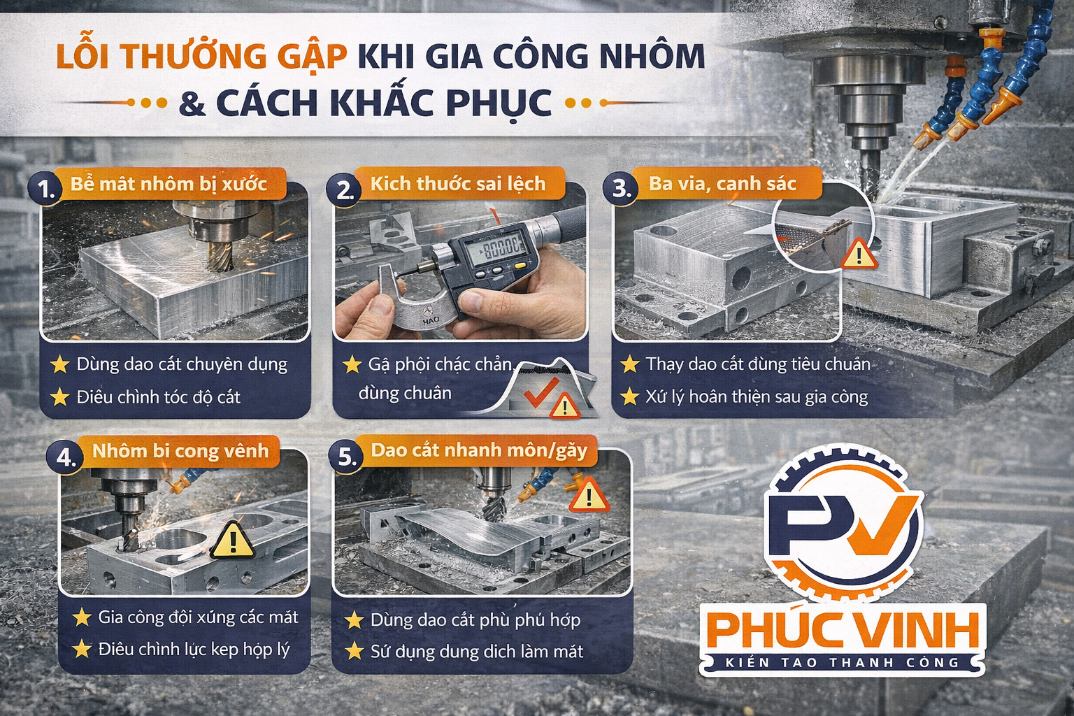lỗi thương gặp khi gia công nhôm