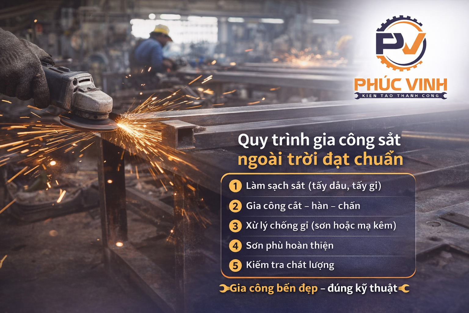 Quy trình gia công sắt ngoài trời