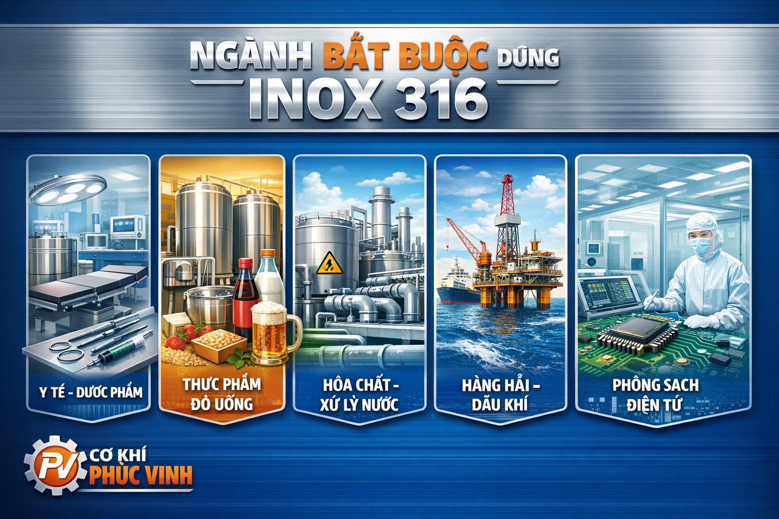 ngành bắt buộc sử dụng inox 316